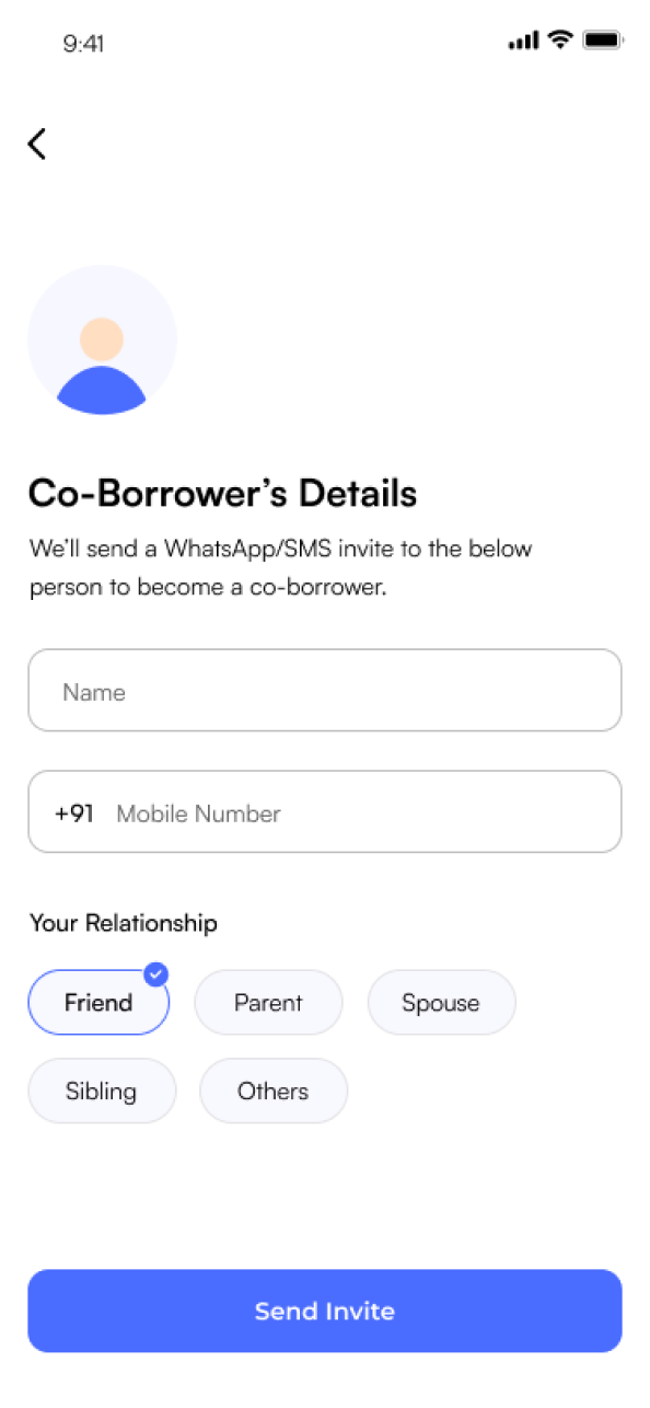 co-borrower invitation form